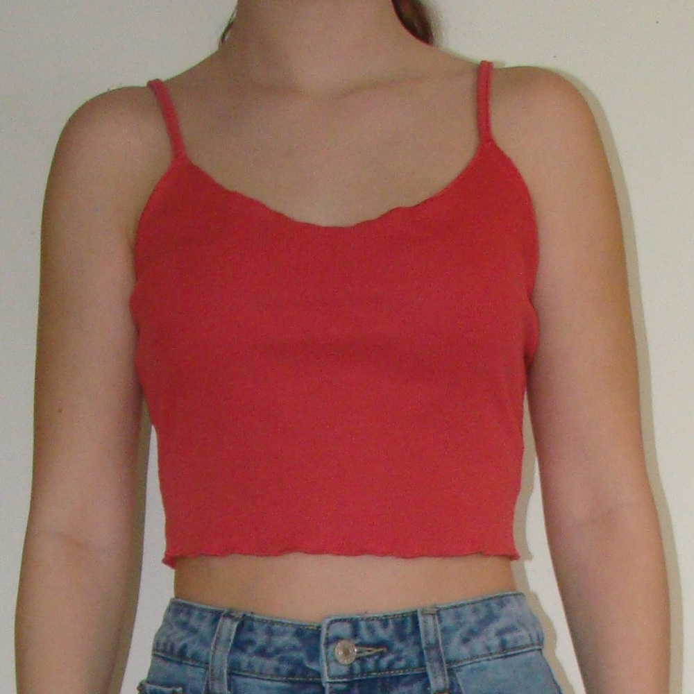 coral tank top